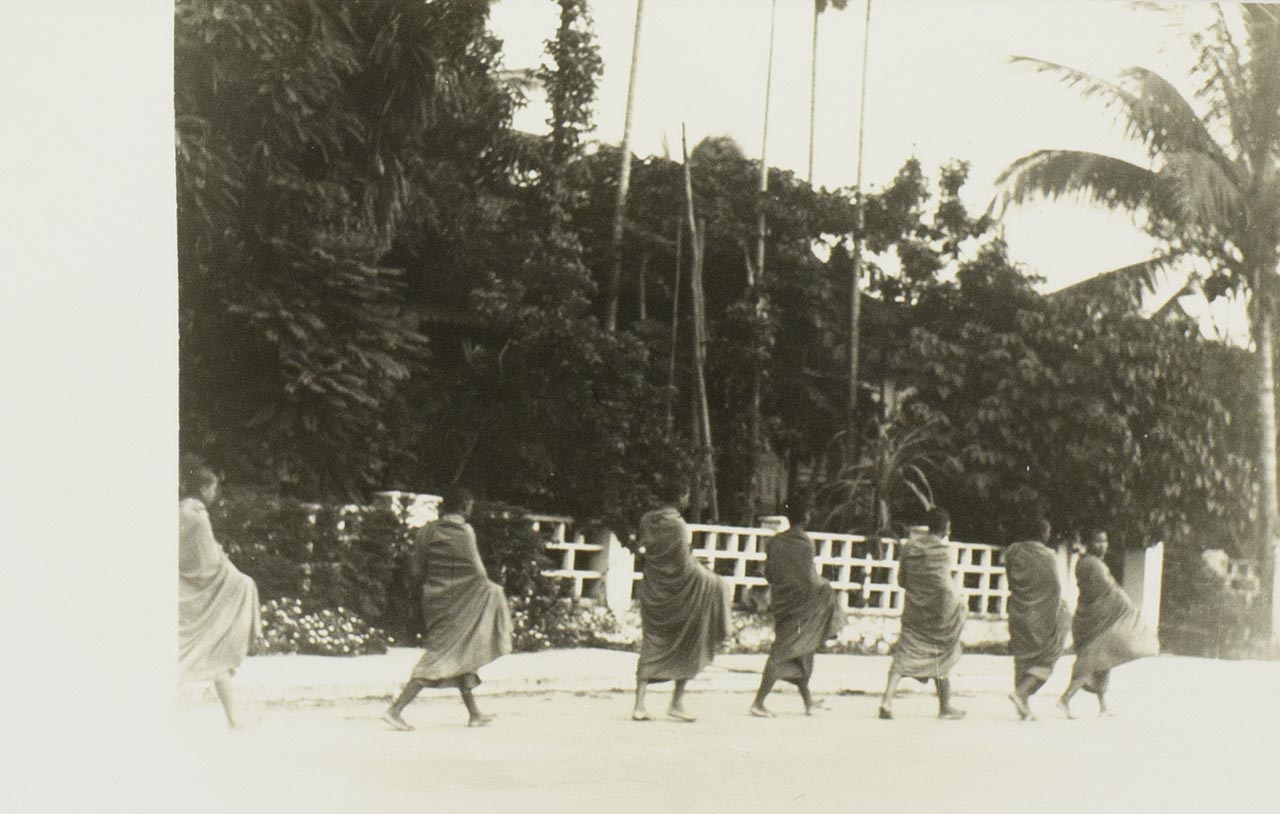 Monks walking on the street