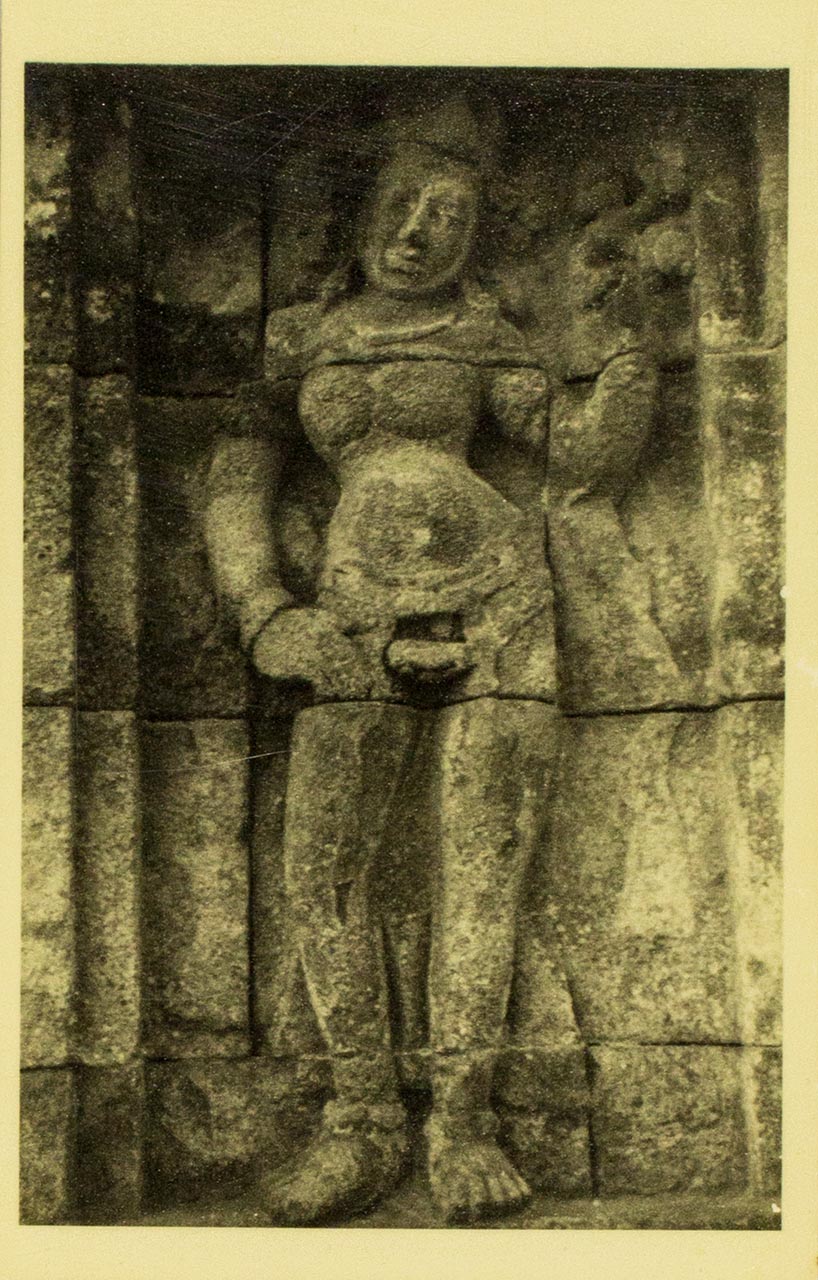 Stone sculpture at central Javanese classical period temple.