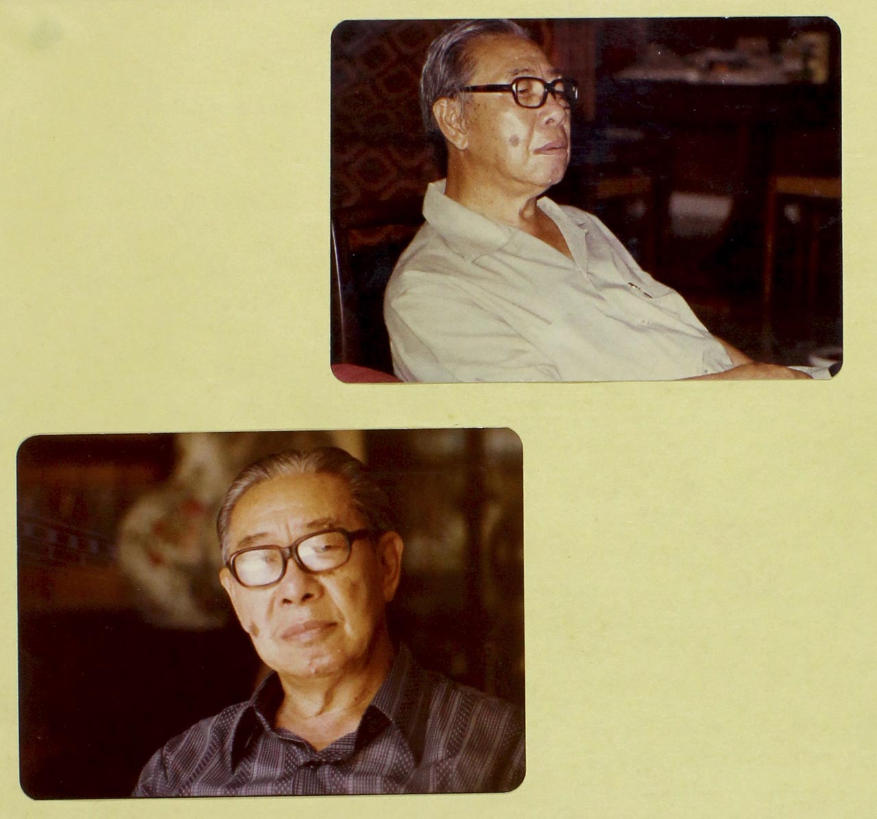 Two mid shots of Chen Chong Swee at home