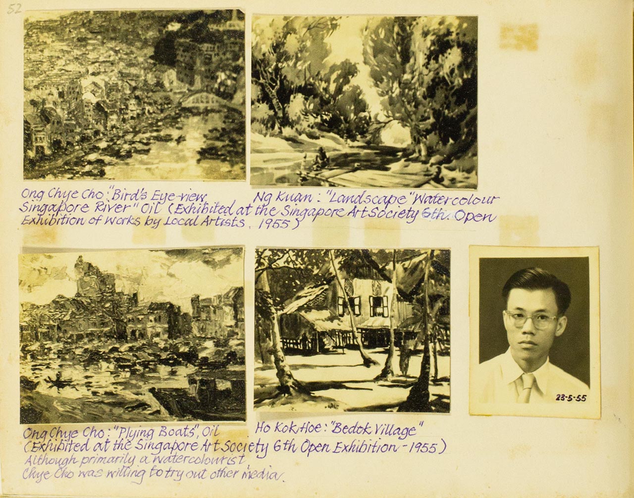 Artwork photos and artist's portrait photo from Chia Wai Hon's "Art Memories" album
