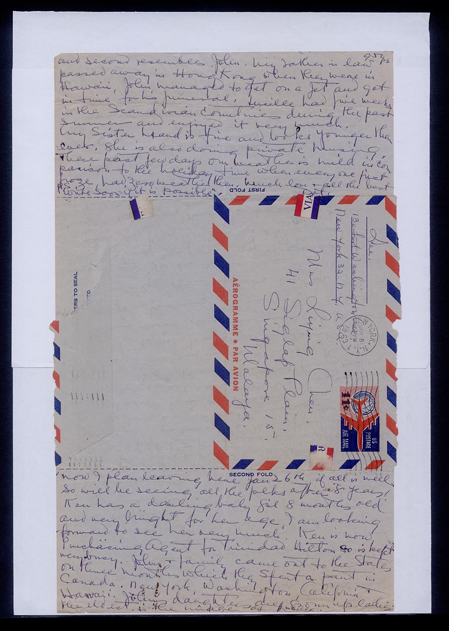 Aerogramme from Dorothy Lee to Georgette Chen, 7 January 1963 (Page 2 of 2)
