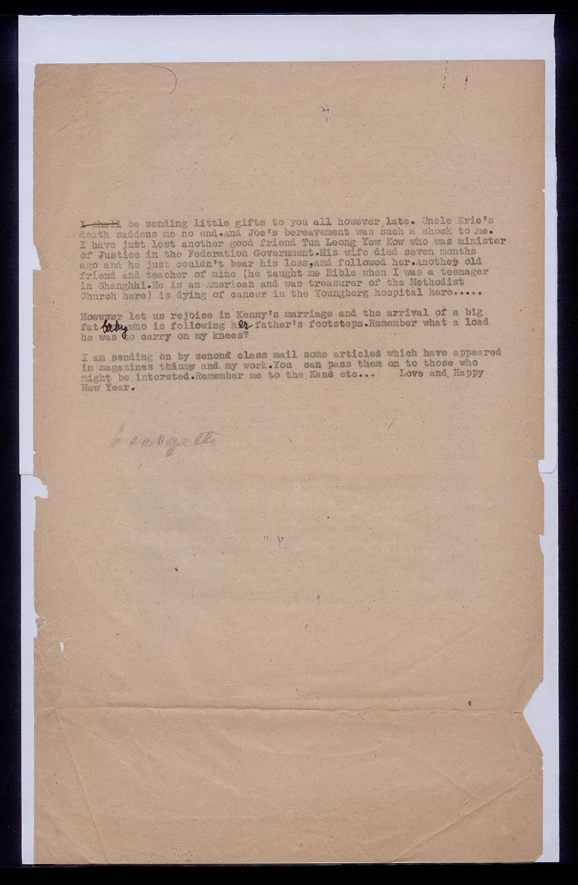 Letter from Georgette Chen to Dorothy Lee, 19 January 1963 (Page 2 of 2)