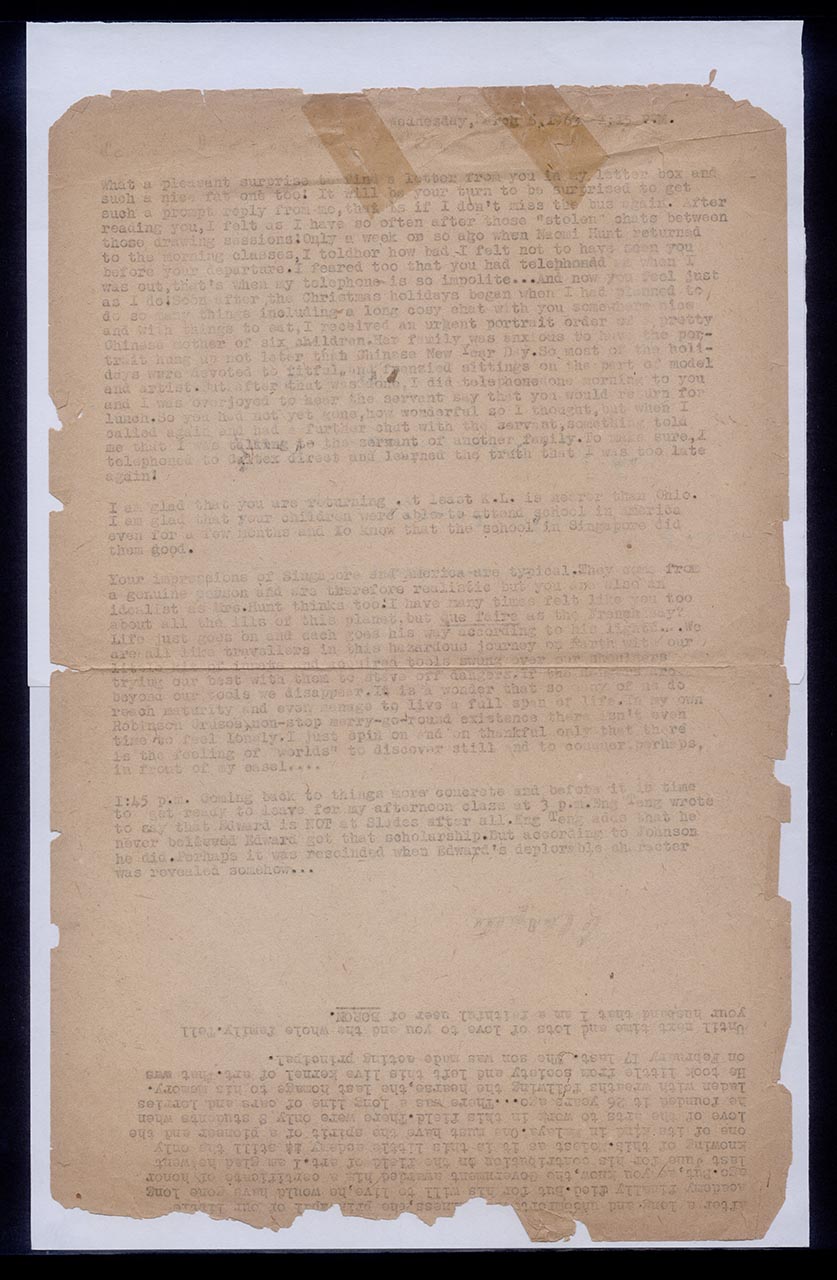 Letter from Georgette Chen to Virginia Dinsmore, 5 March 1963 (Page 1 of 2)