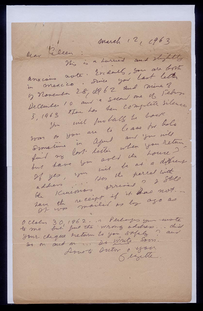 Letter from Georgette Chen to Eileen Torland, 12 March 1963 (Page 1 of 2)