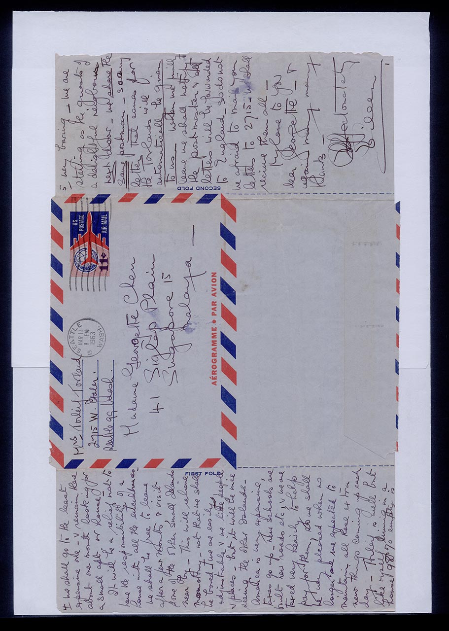 Aerogramme from Eileen Torland to Georgette Chen, 17 March 1963 (Page 2 of 2)