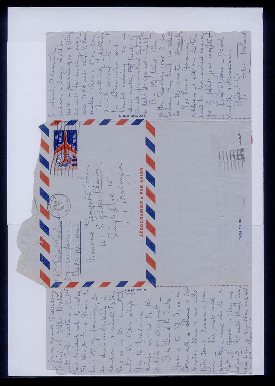 Aerogramme from Eileen Torland to Georgette Chen, 14 April 1963 (Page 2 of 2)