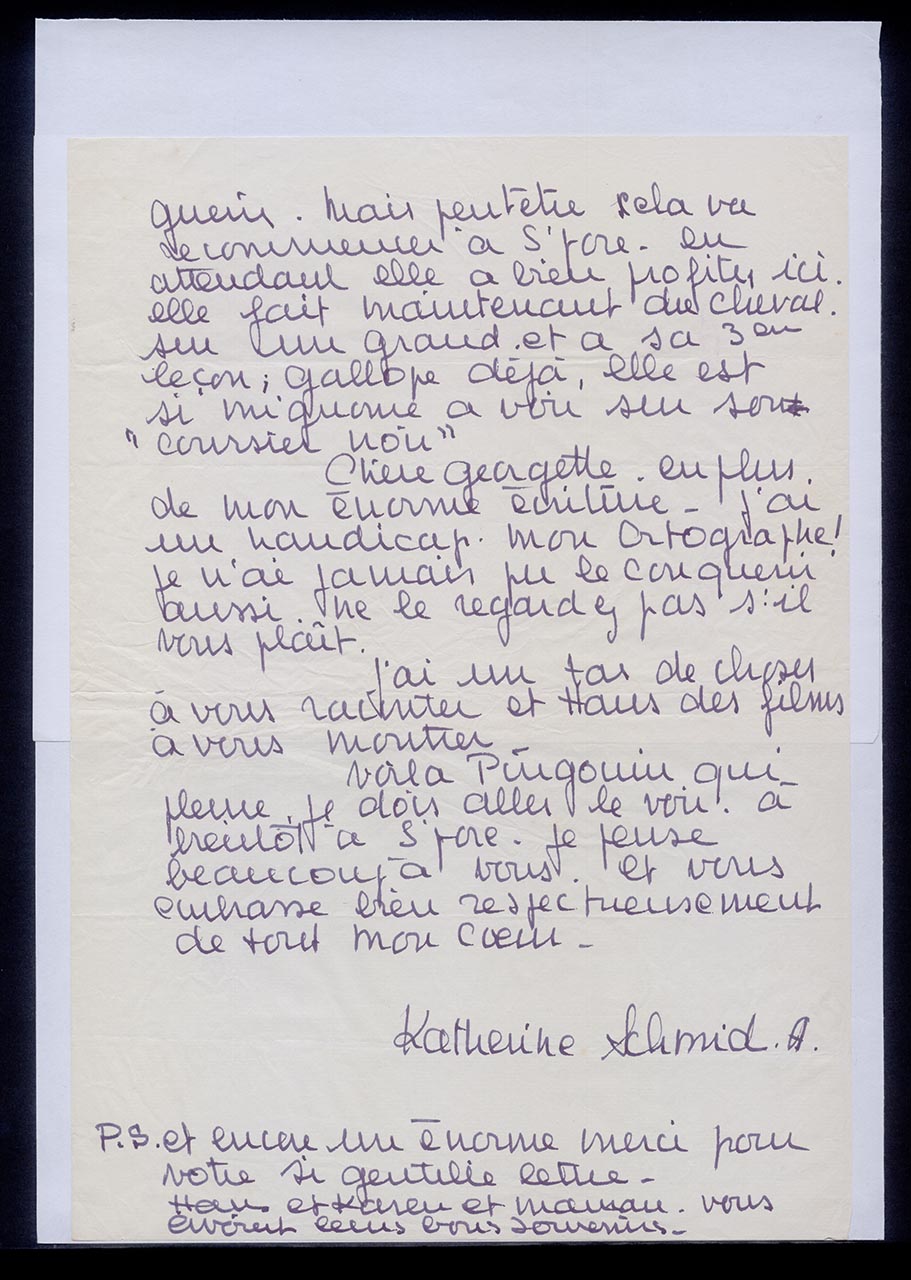 Letter from Katherine Schmid to Georgette Chen, 17 August 1963 (Page 3 of 3)