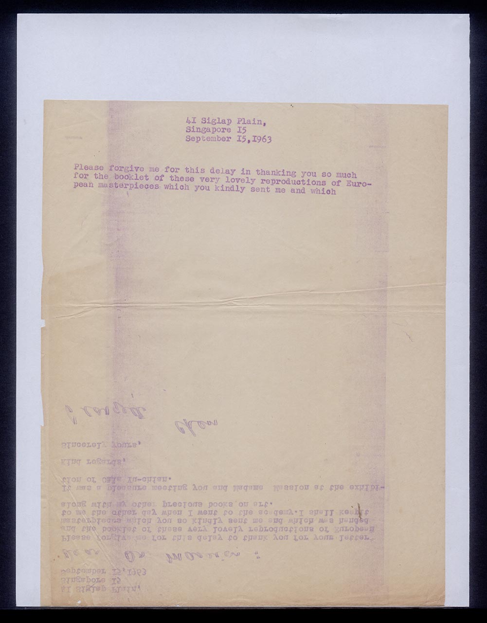Letter from Georgette Chen to Dr Massion, 15 September 1963 (Page 2 of 2)