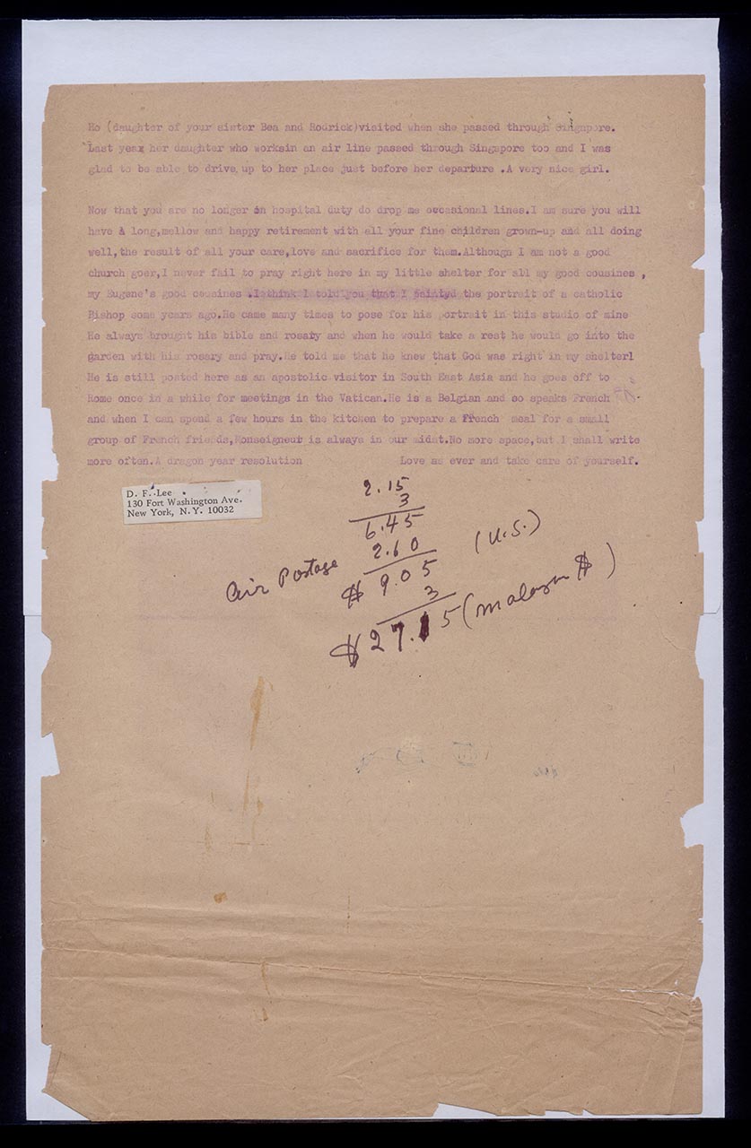 Letter from Georgette Chen to Dorothy Lee, 18 February 1964 (Page 2 of 2)