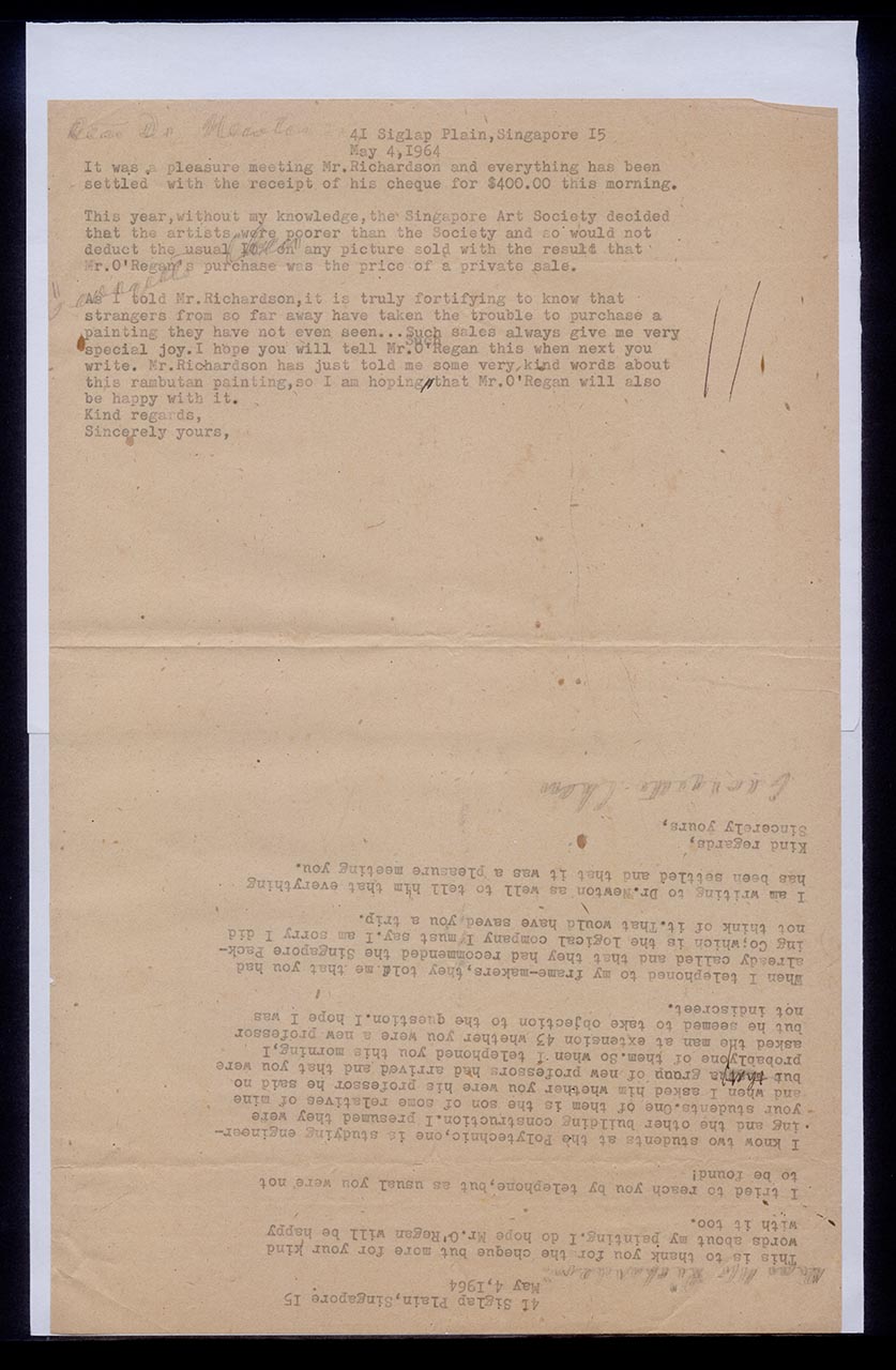 Letter from Georgette Chen to S. Richardson and Dr. Newton, 4 May 1964