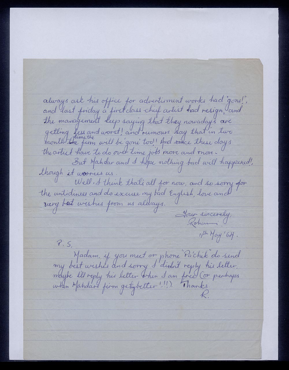 Letter from Rohani Ismail to Georgette Chen, 11 May 1964 (Page 2 of 2)