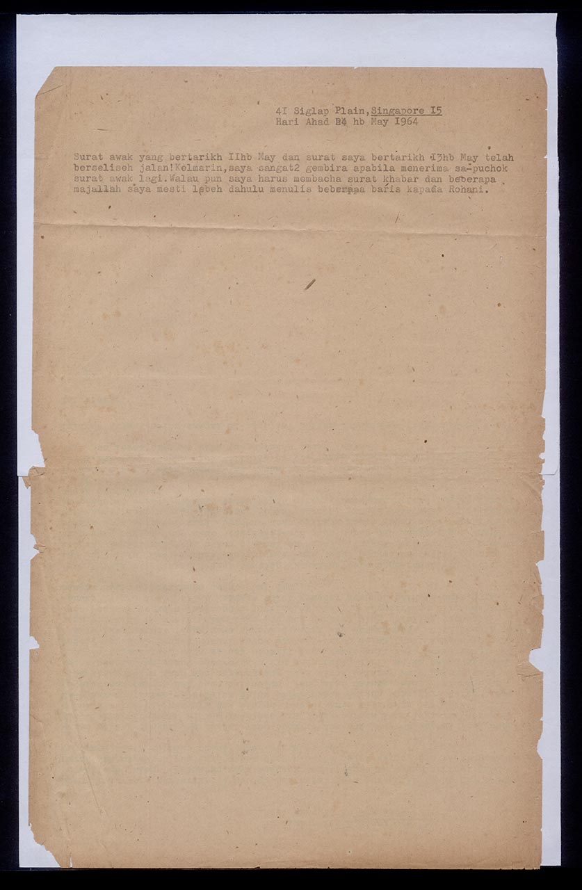 Letter from Georgette Chen to Rohani Ismail, 24 May 1964 (Page 2 of 2)