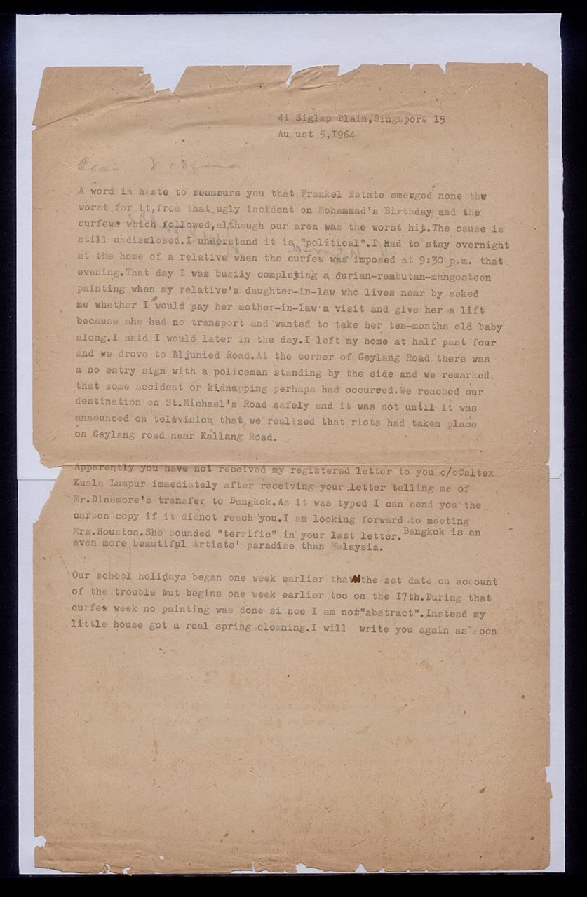 Letter from Georgette Chen to Virginia Dinsmore, 5 August 1964 (Page 1 of 2)