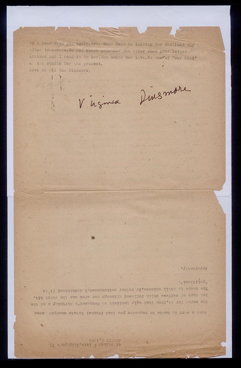 Letter from Georgette Chen to Virginia Dinsmore, 5 August 1964 (Page 2 of 2)