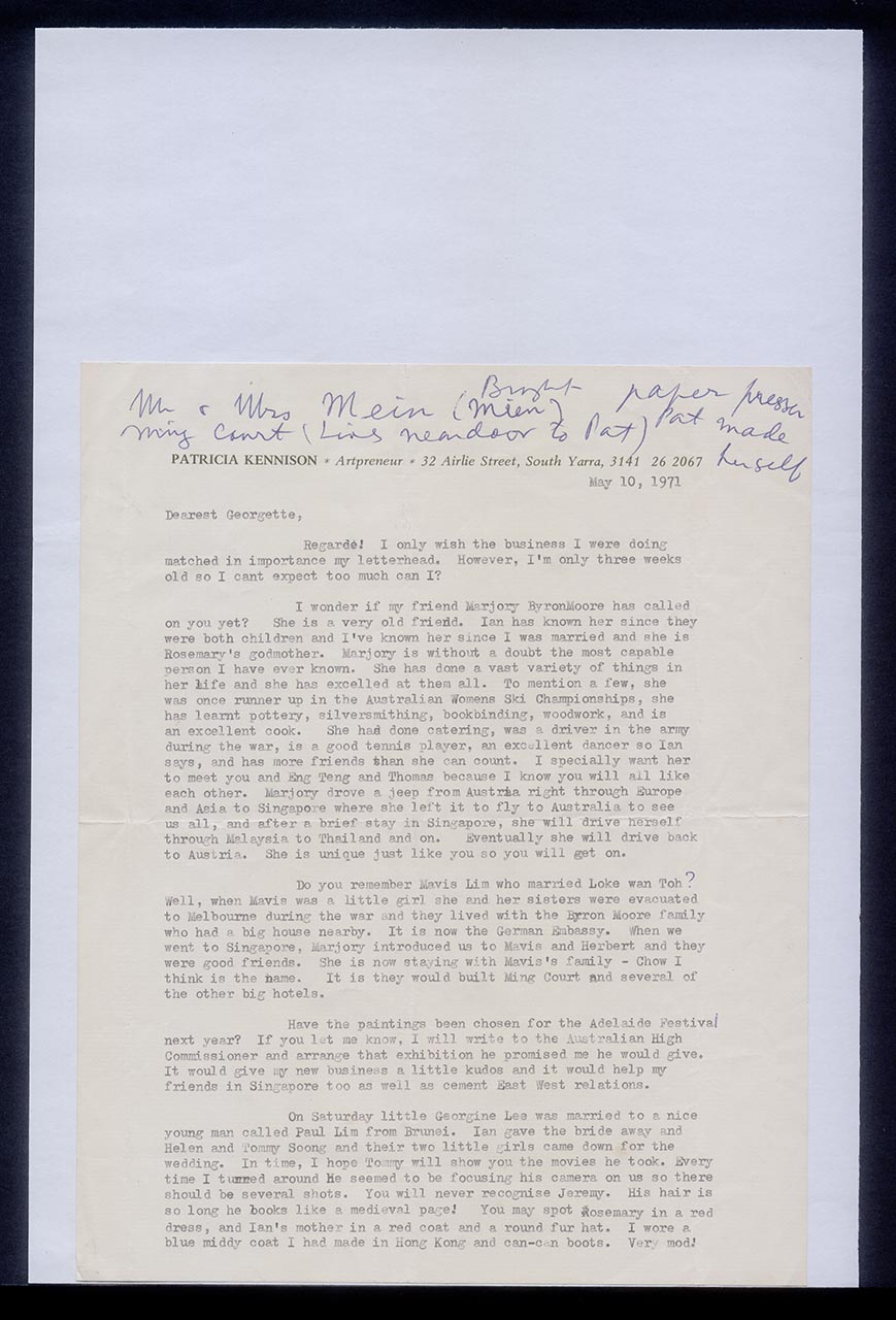 Letter from Patricia Northmore Kennison to Georgette Chen, 10 May 1971