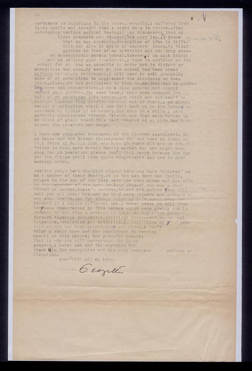 Letter from Georgette Chen to Chang Yi Ming, 20 August 1972 (Page 2 of 2)