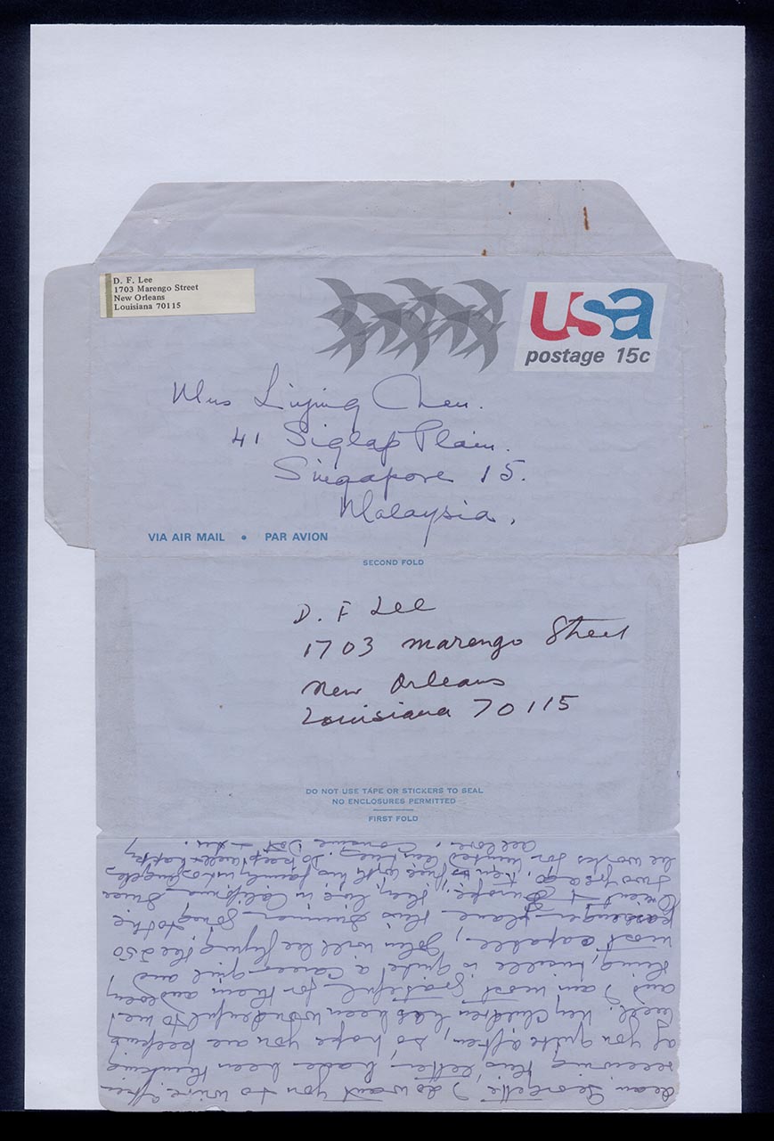 Aerogramme from Dorothy Lee to Georgette Chen, 6 April 1972 (Page 2 of 2)