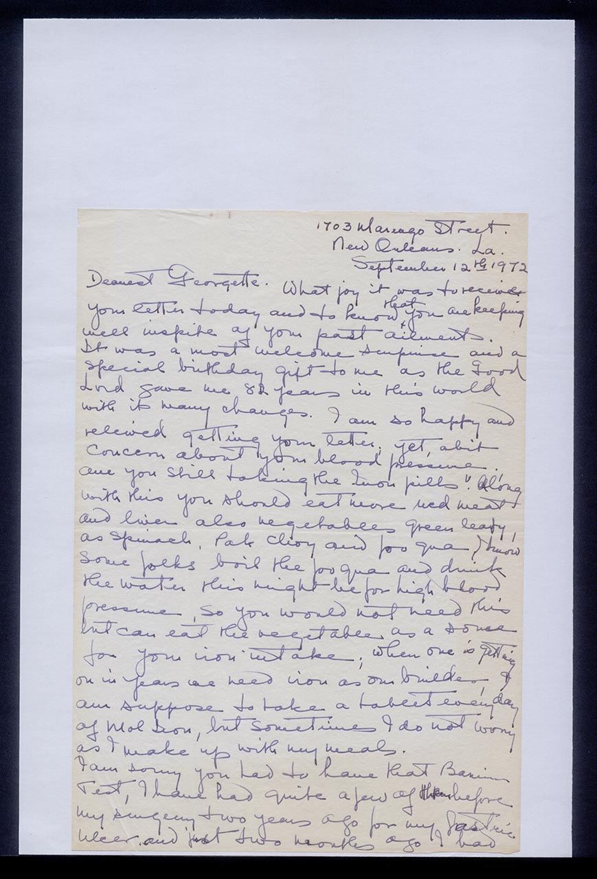 Letter from Dorothy Lee to Georgette Chen, 12 September 1972 (Page 1 of 3)