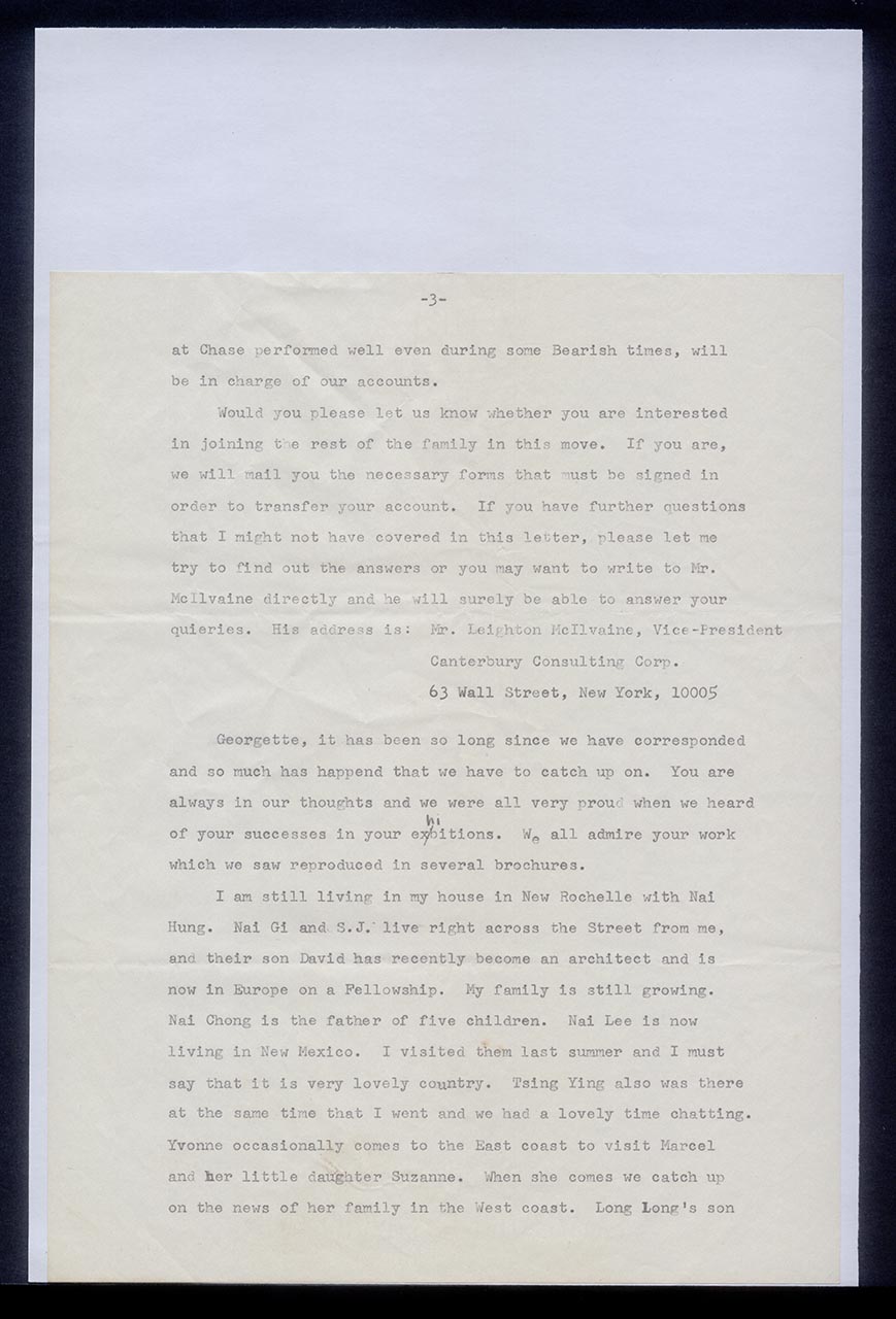 Letter from Chang Yi Ming to Georgette Chen, 30 July 1972 (Page 5 of 6)