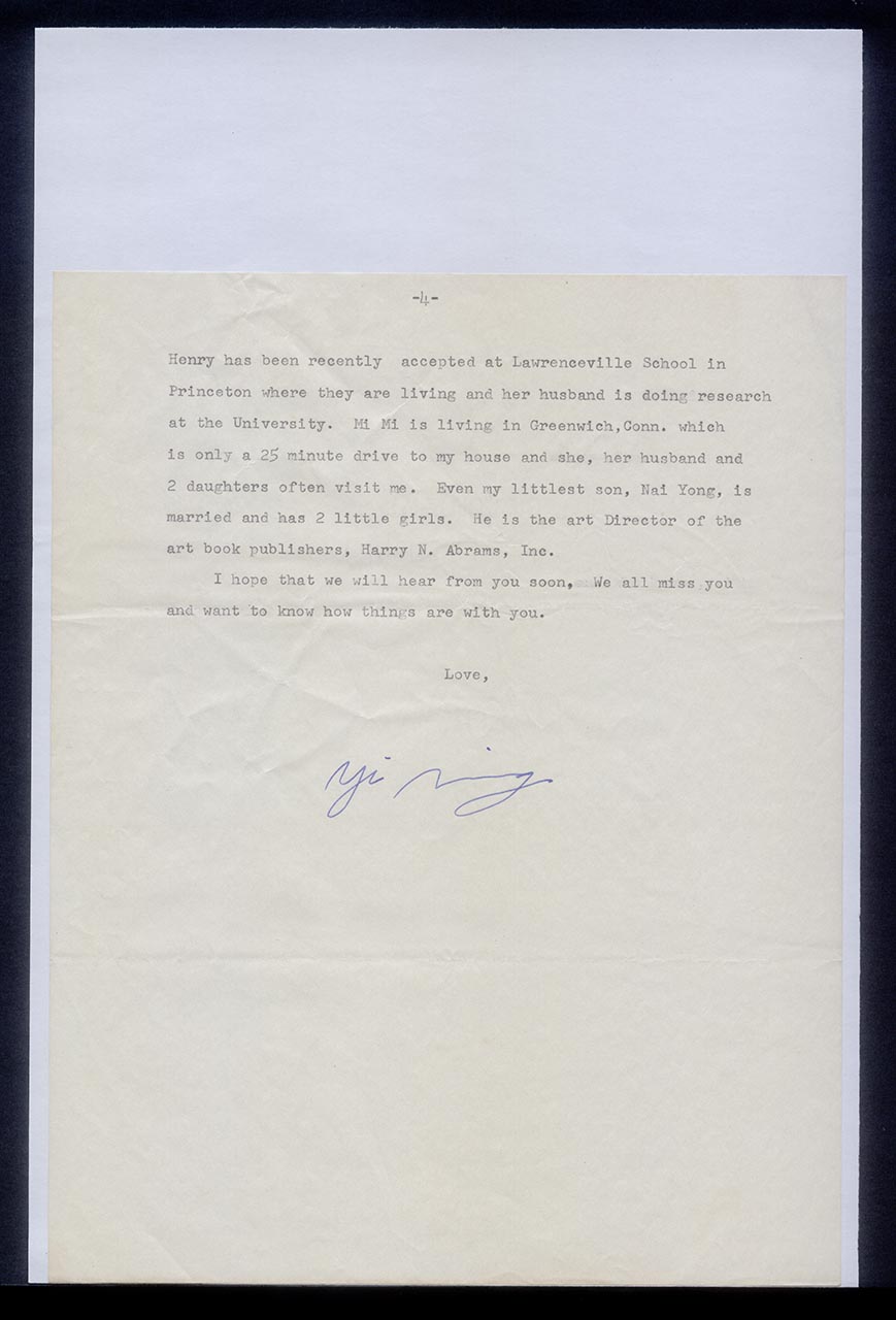 Letter from Chang Yi Ming to Georgette Chen, 30 July 1972 (Page 6 of 6)