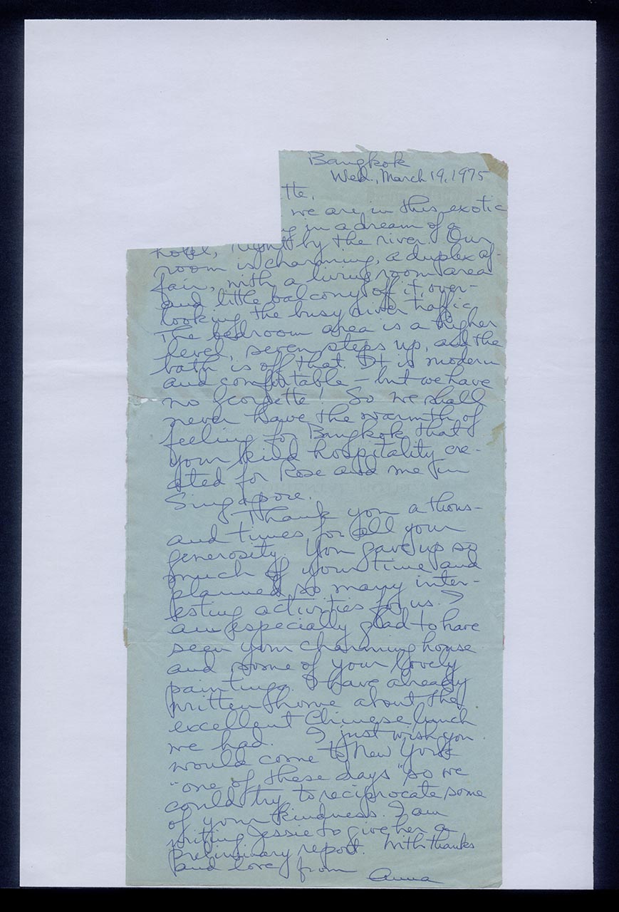 Letter from Anna Clark to Georgette Chen, 19 March 1975 (Page 1 of 2)