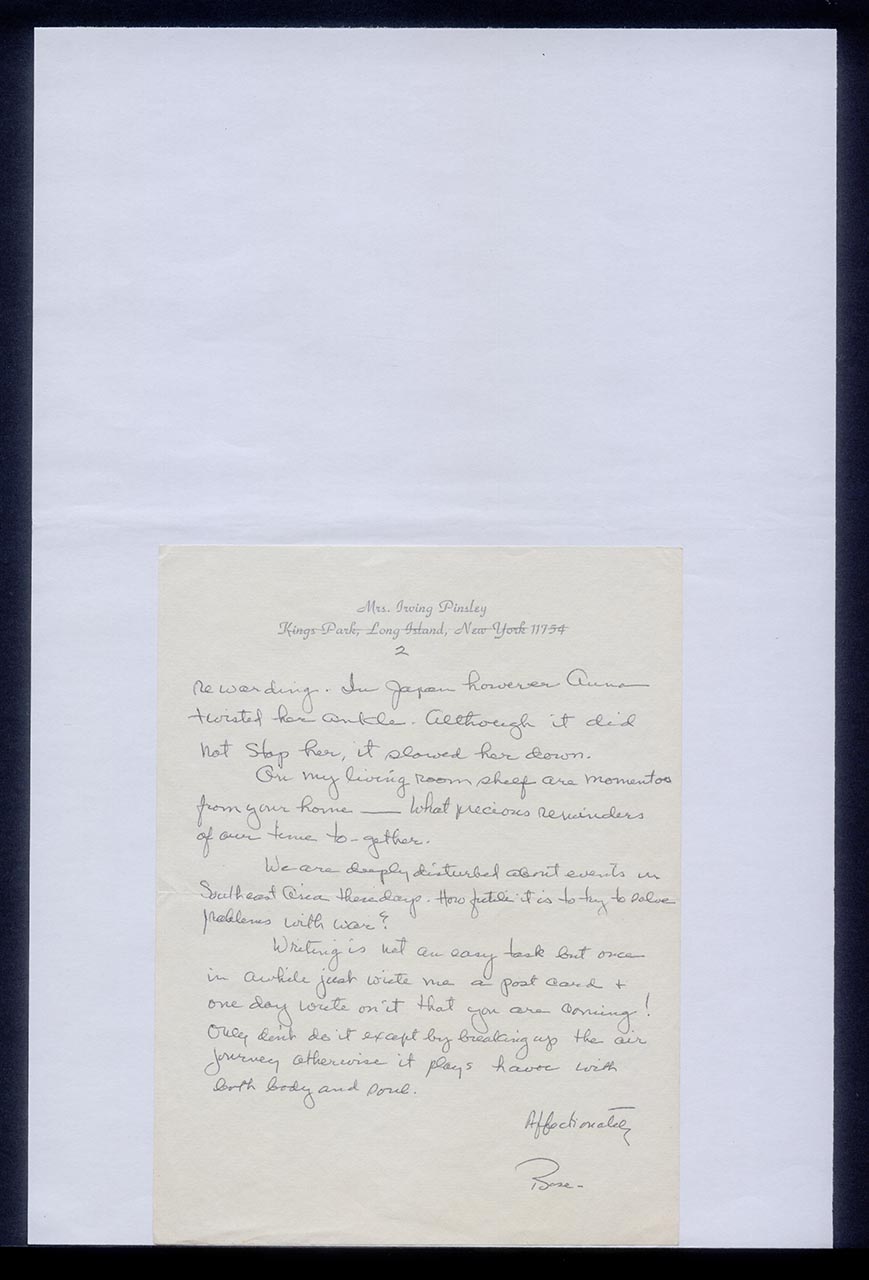 Letter from Rose Pinsley to Georgette Chen, 25 April 1975 (Page 2 of 2)
