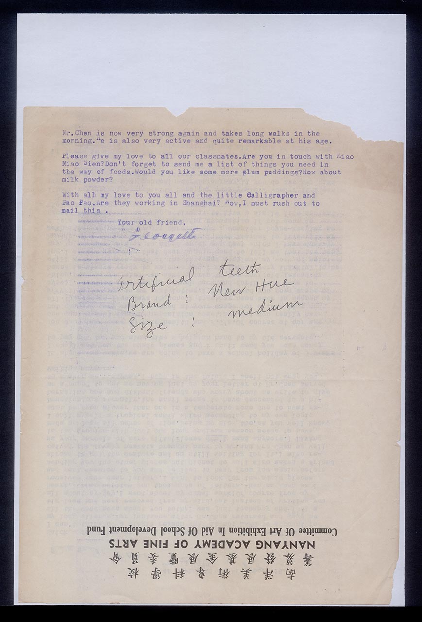 Letter from Georgette Chen to Chuang Yoeh Foong, 12 May 1975 (Page 2 of 2)