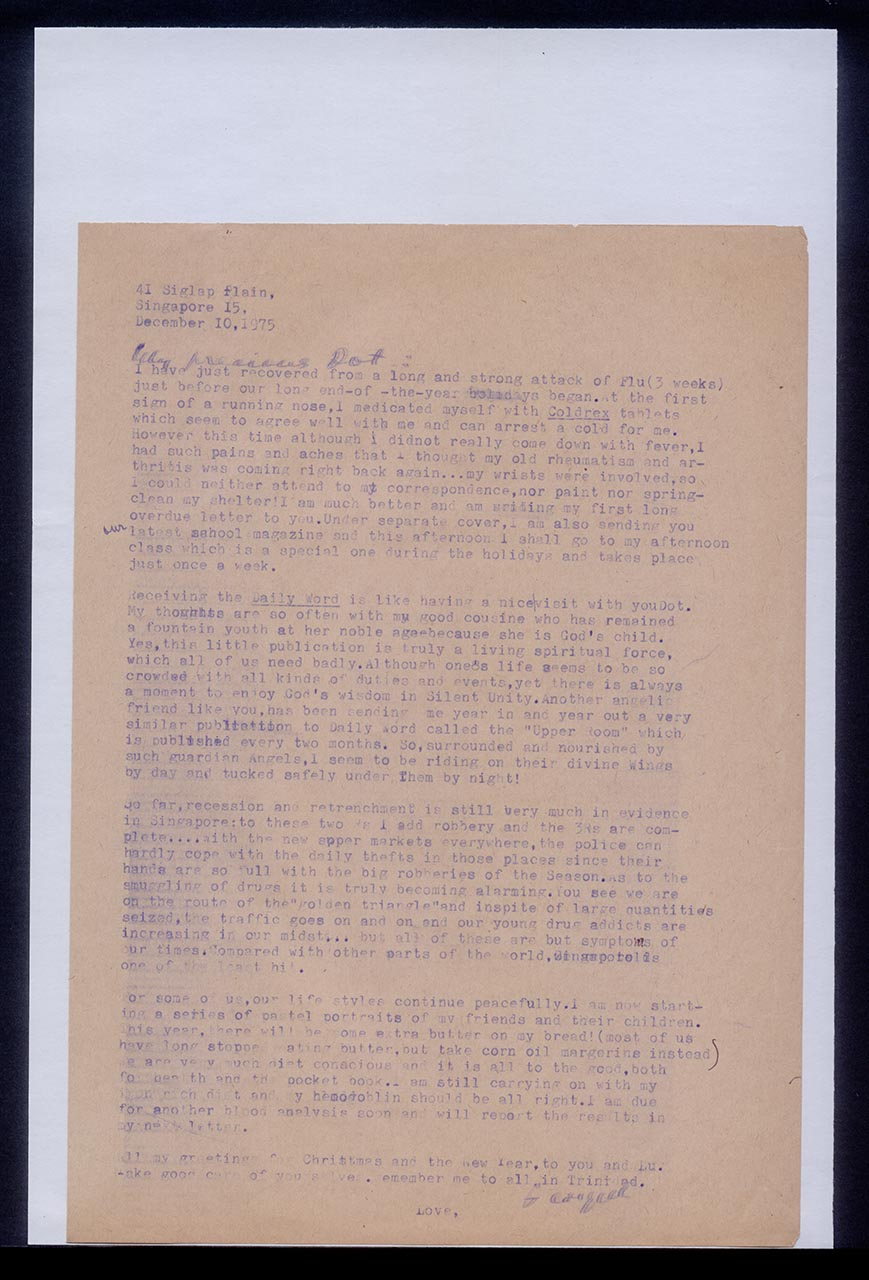 Letter from Georgette Chen to Dorothy Lee, 10 December 1975