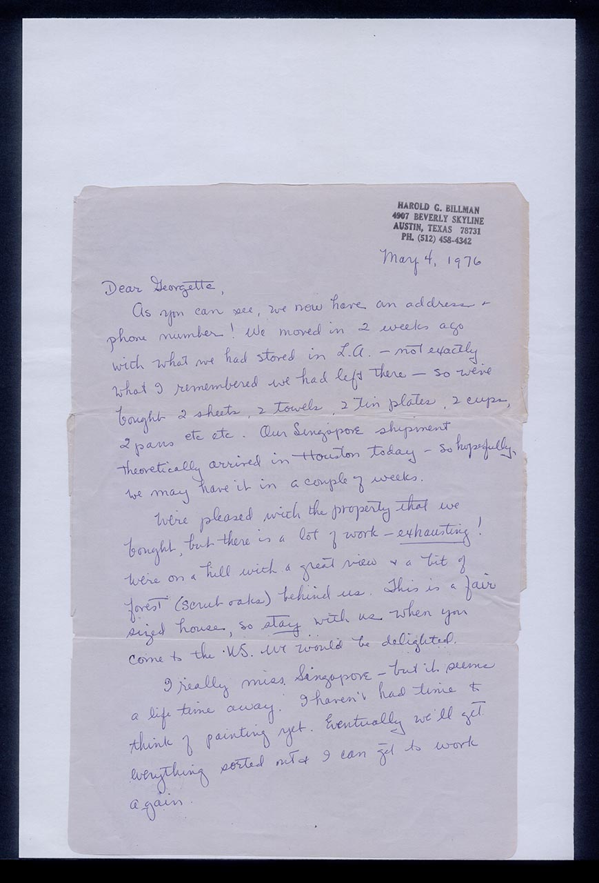 Letter from Dorothy Billman to Georgette Chen, 4 May 1976 (Page 1 of 2)