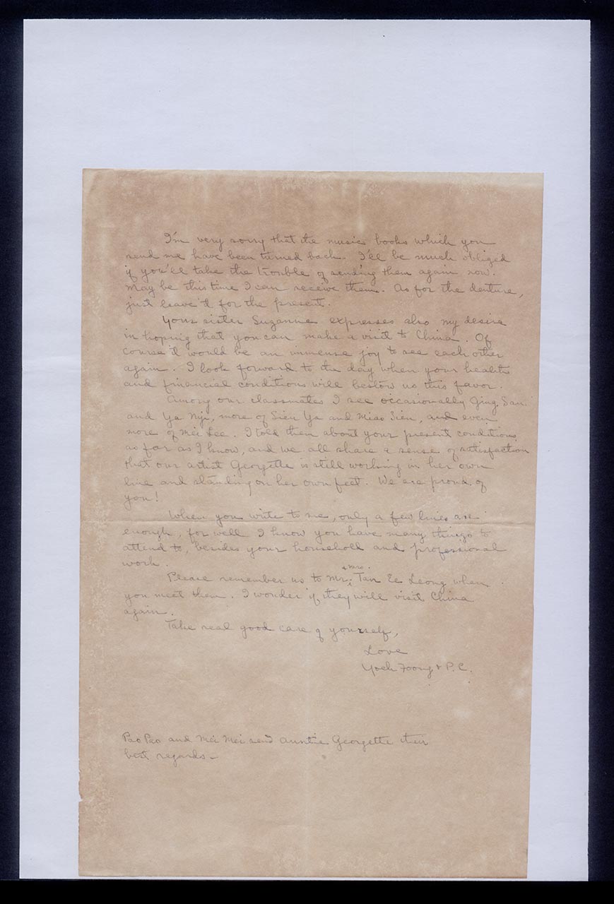 Letter from Chuang Yoeh Foong to Georgette Chen, 19 December 1976 (Page 2 of 2)