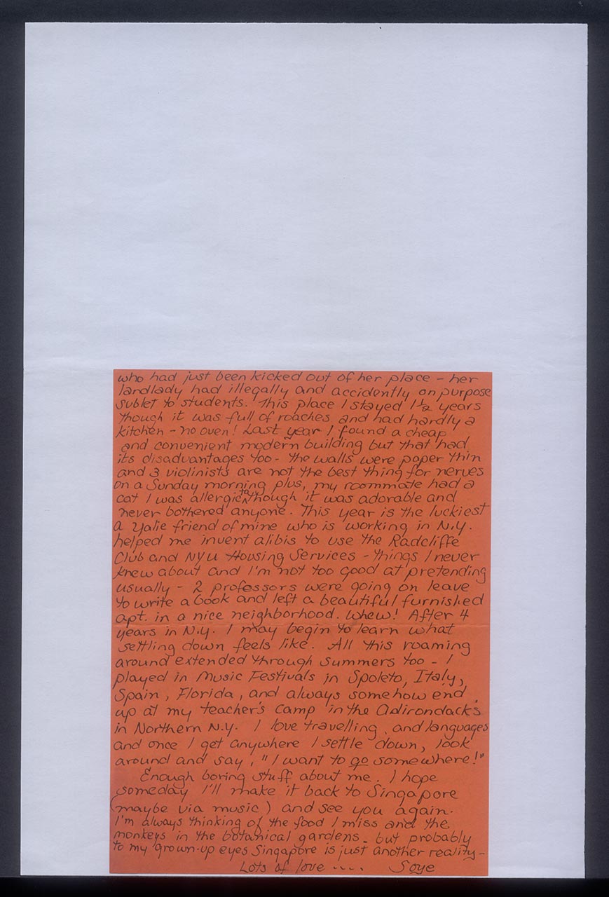 Letter from Kim Soye to Georgette Chen, 6 September 1976 (Page 5 of 5)