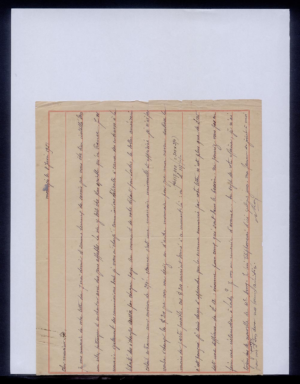Letter from Mr. Whon to Ho Yungchi, 8 June 1951