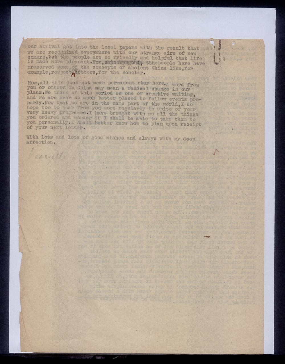 Letter from Georgette Chen to Song Qingling, 4 July 1951 (Page 2 of 2)
