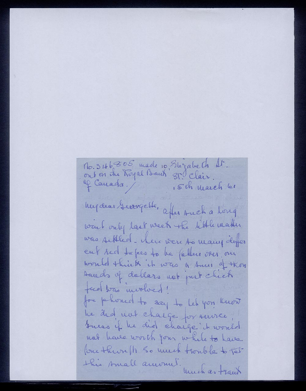 Letter from Inez Achem to Georgette Chen, 18 March 1961 (Page 1 of 4)