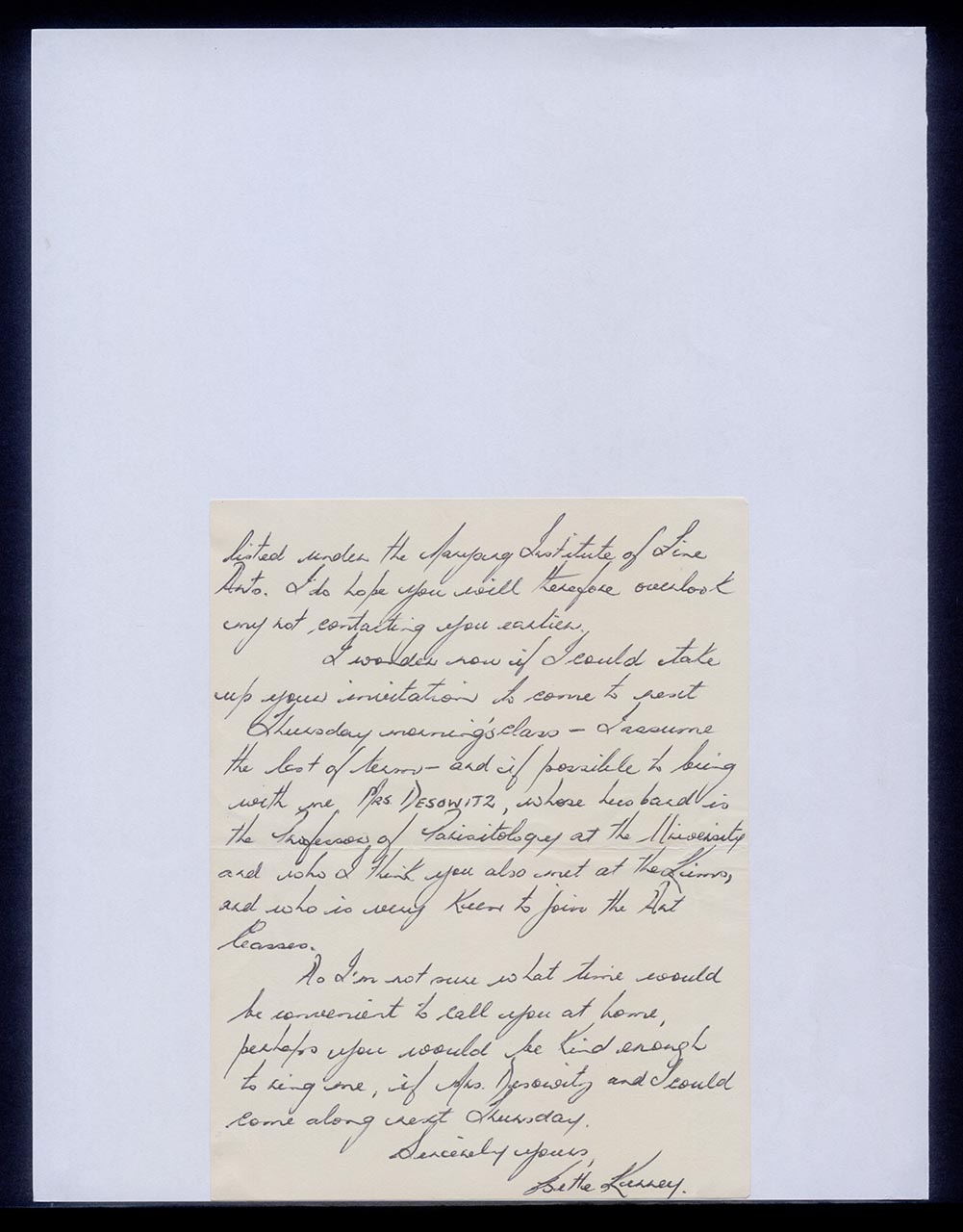 Letter from Bette Keeney to Georgette Chen, 20 July 1961 (Page 2 of 2)