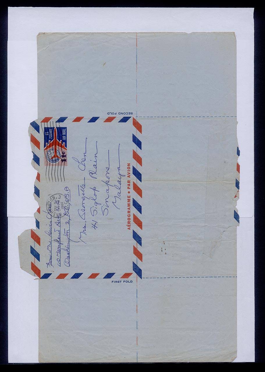 Aerogramme from Mrs. Lewis Chan to Georgette Chen, 20 August 1961 (Page 2 of 2)