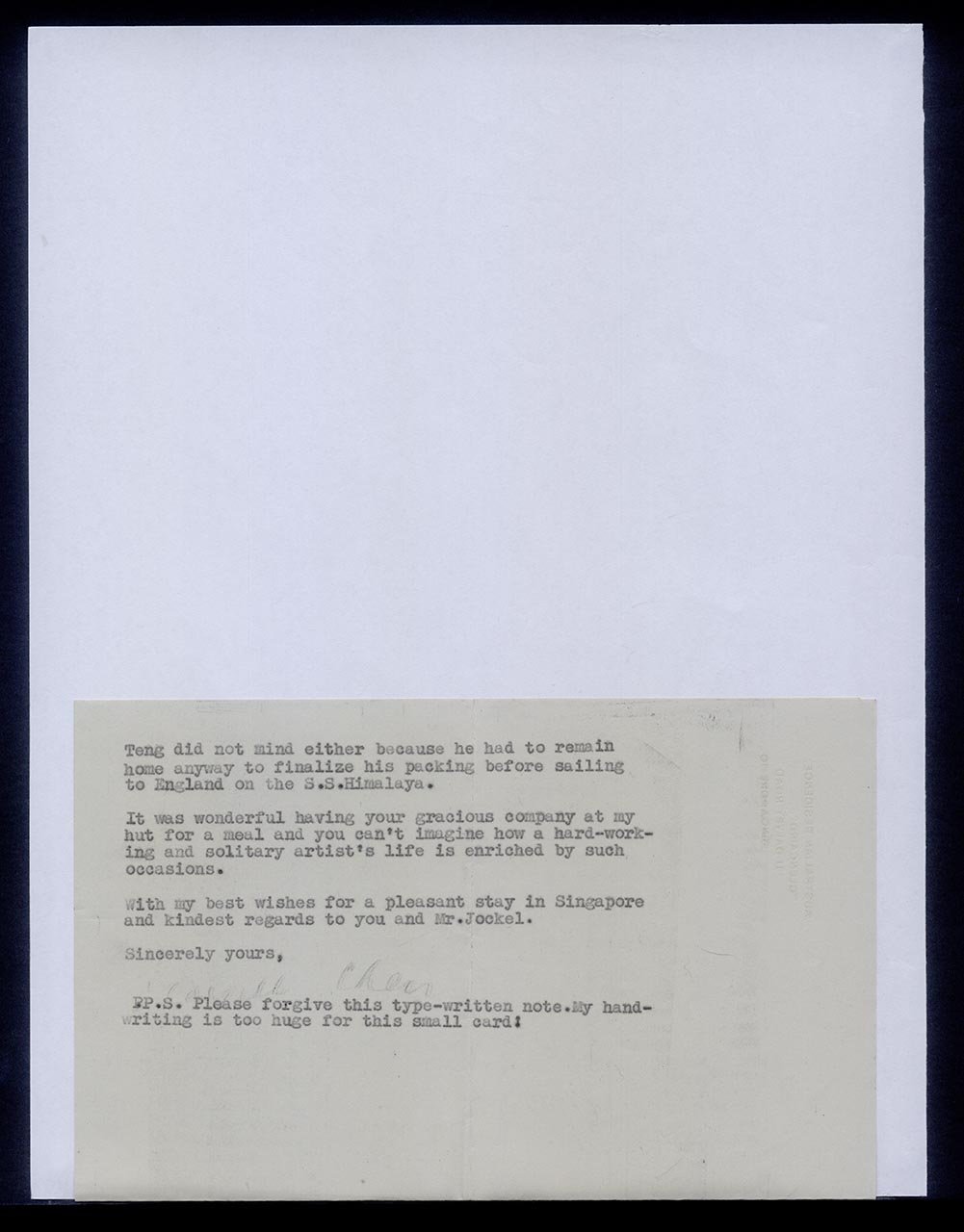 Letter from Georgette Chen to Gwen Jockel, 28 March 1962