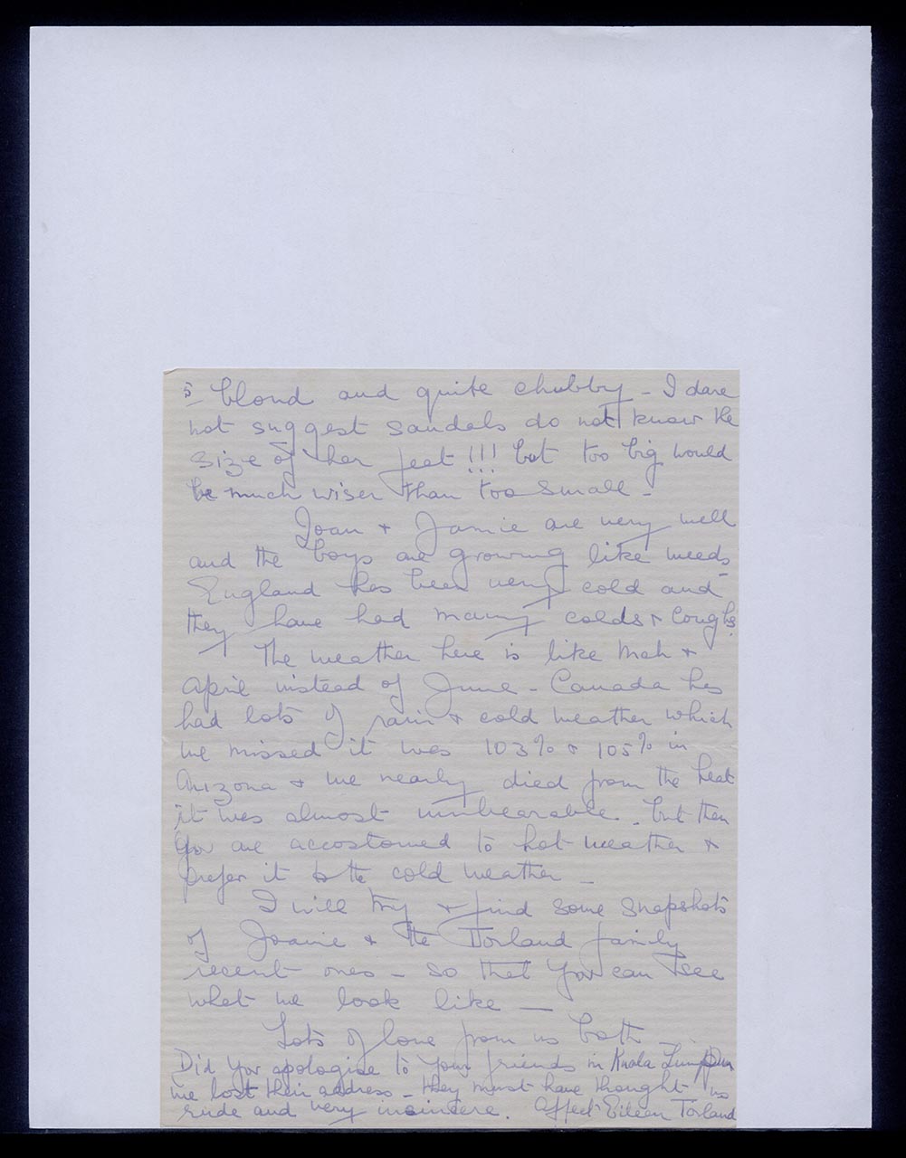 Letter from the Torleifs to Georgette Chen, 9 June 1962 (Page 5 of 5)