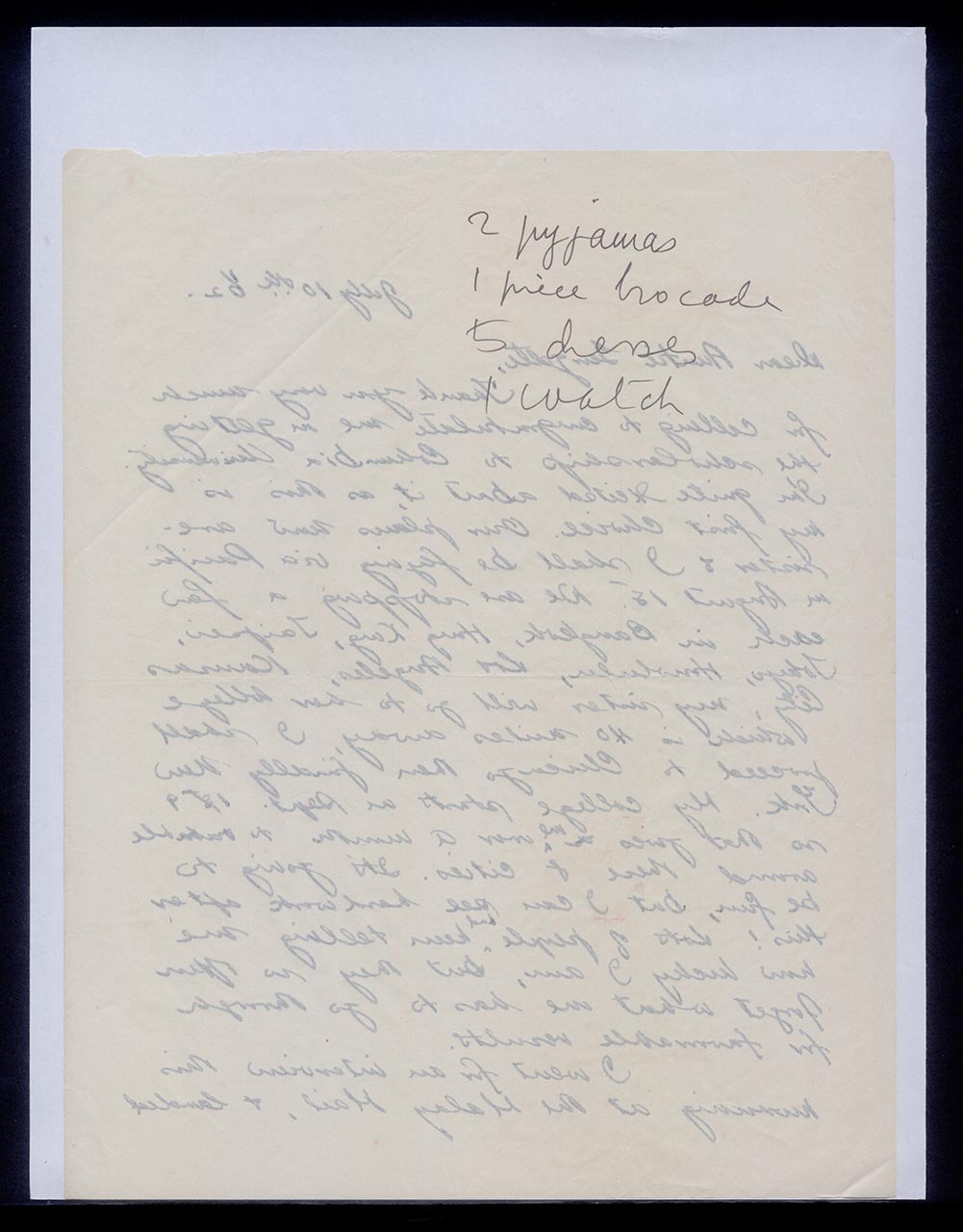 Letter from Dorothy Chen to Georgette Chen, 10 July 1962 (Page 1 of 2)