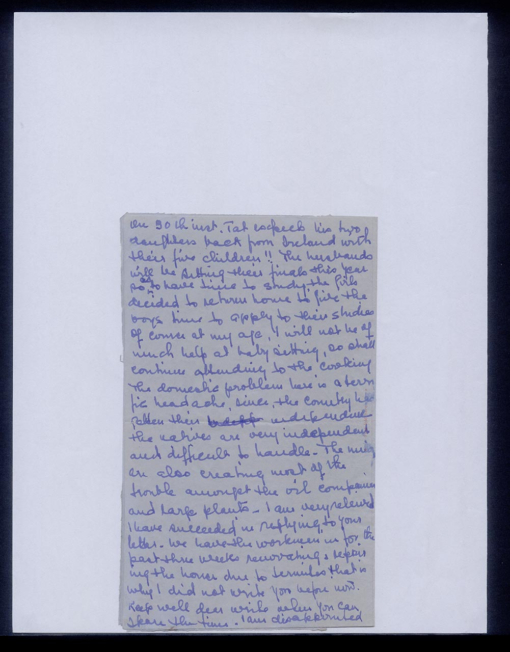 Aerogramme from Inez Achem to Georgette Chen, 14 April 1966 (Page 2 of 3)