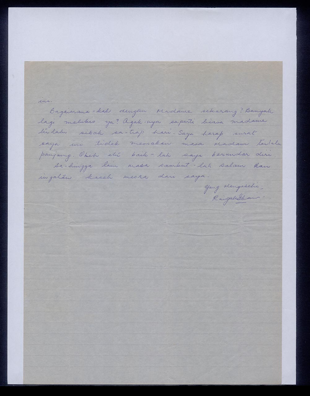 Letter from Raigah Ghani to Georgette Chen, 10 May 1966 (Page 3 of 3)