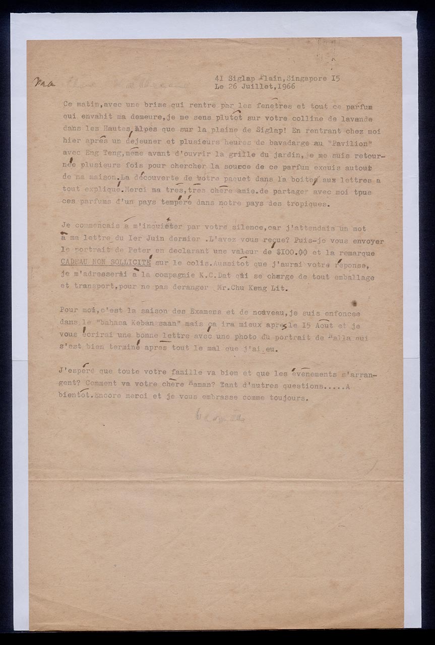 Letter from Georgette Chen to Katherine Schmid, 26 July 1966