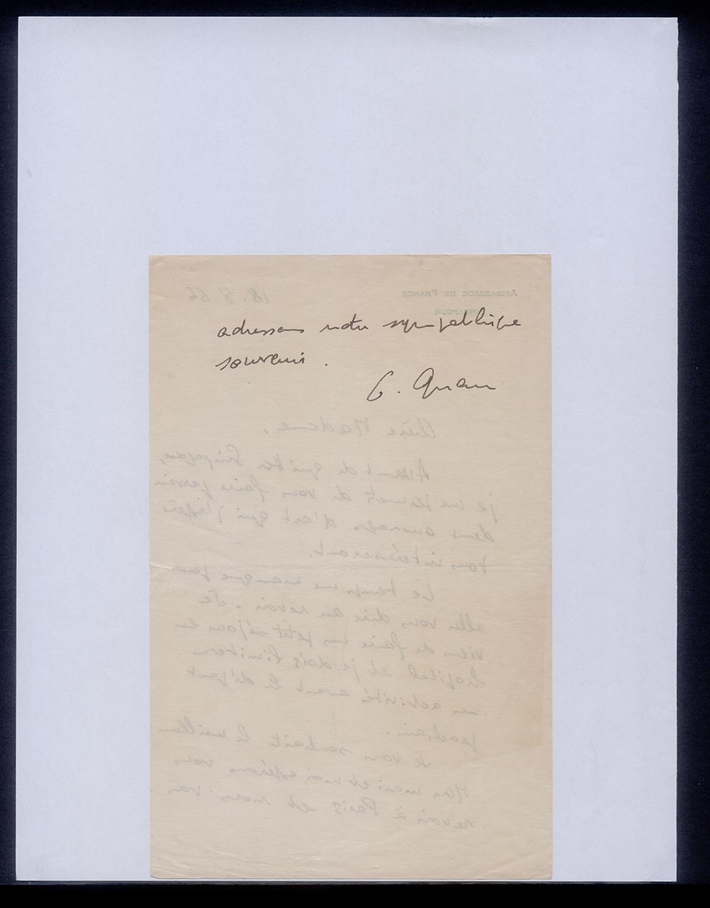 Letter from C. Quan (?) to Georgette Chen, 18 August 1966 (Page 2 of 2)
