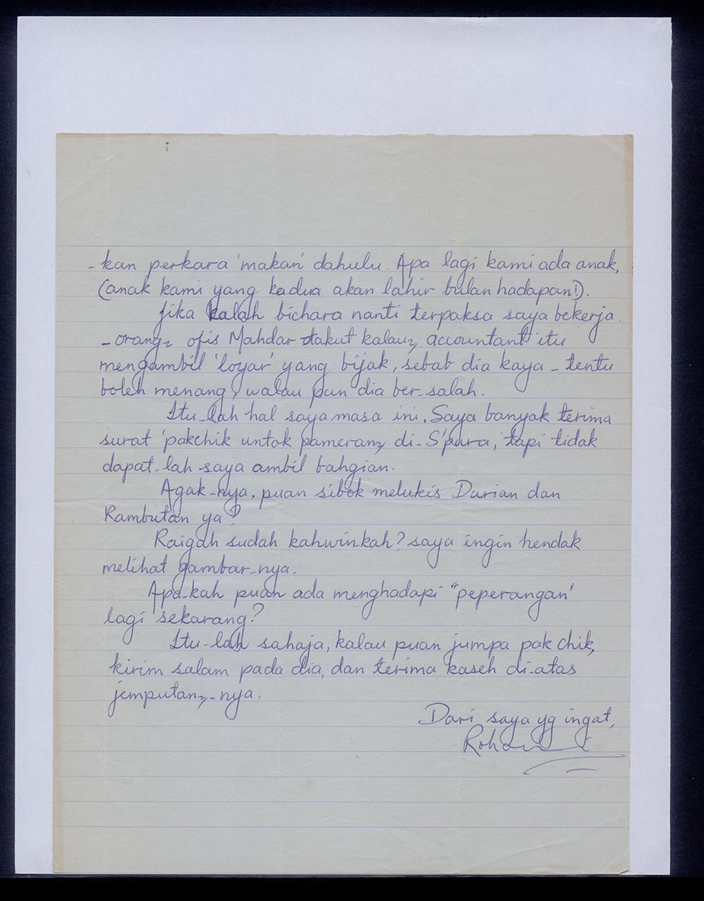 Letter from Rohani Ismail to Georgette Chen, 31 August 1966 (Page 2 of 2)