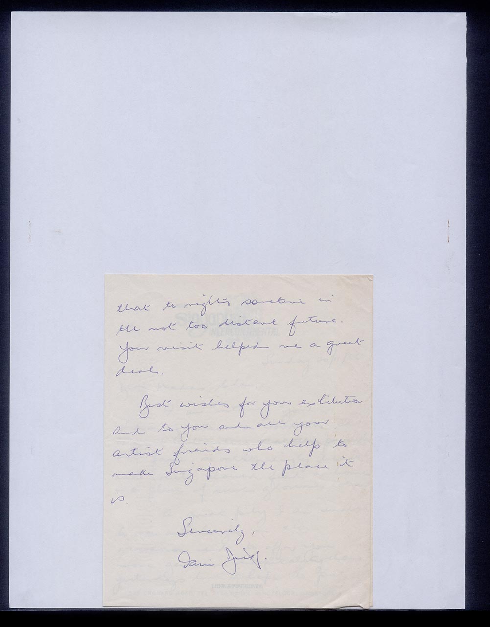 Letter to Georgette Chen, 20 November 1966 (Page 2 of 3)