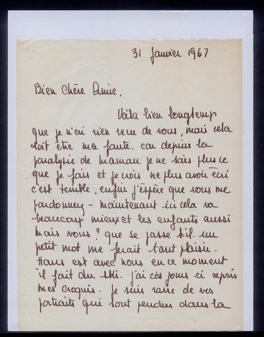 Letter from Katherine Schmid to Georgette Chen, 31 January 1967 (Page 1 of 2)