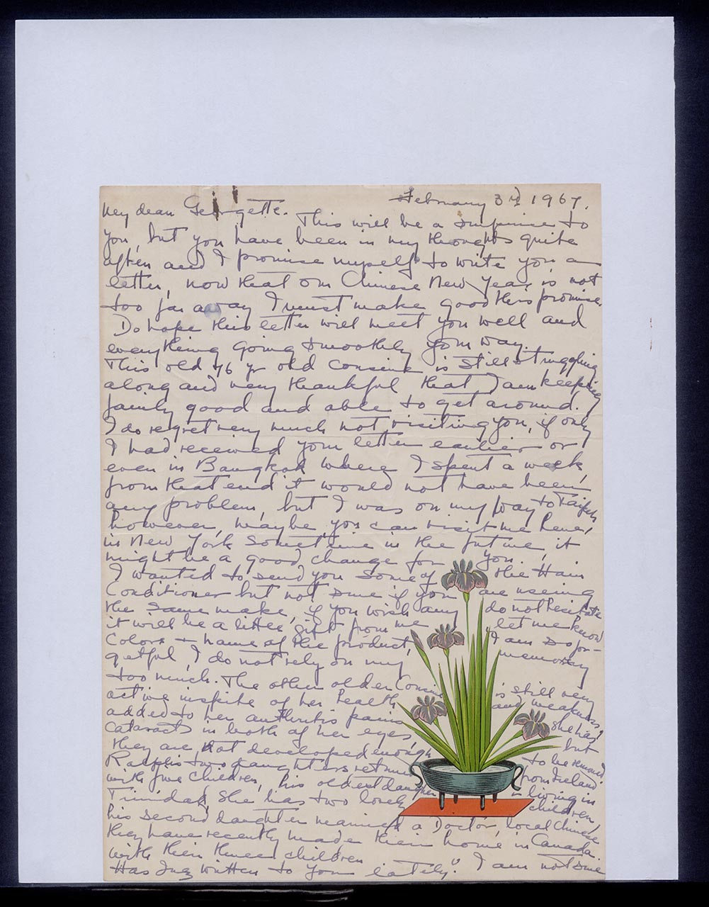 Letter from Dorothy Lee to Georgette Chen, 3 February 1967 (Page 1 of 2)