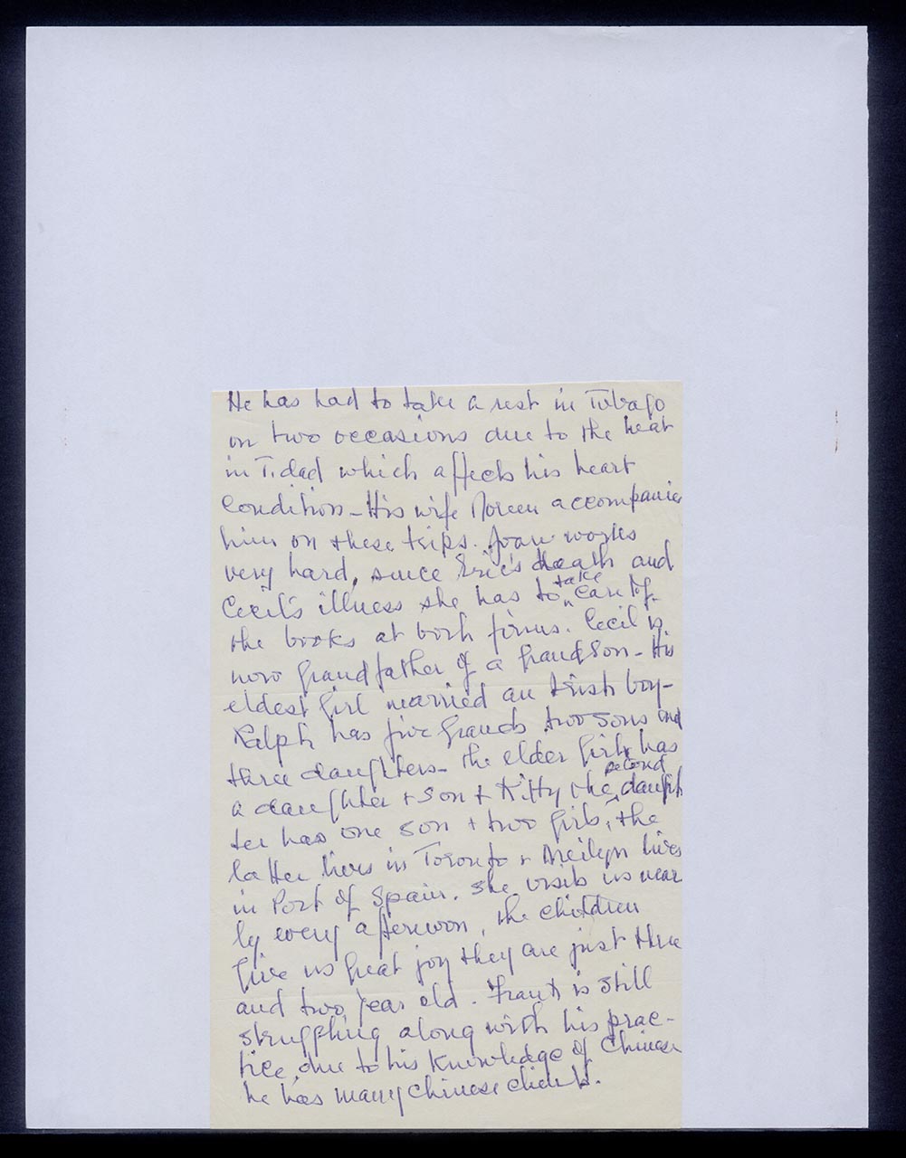 Card from Inez Achem to Georgette Chen, 6 December 1967 (Page 1 of 6)