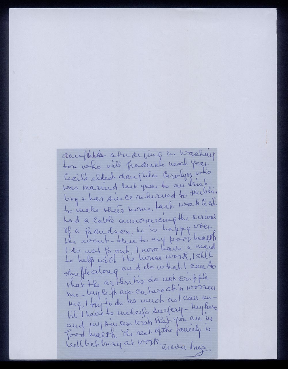 Card from Inez Achem to Georgette Chen, 12 February 1967 (Page 6 of 6)