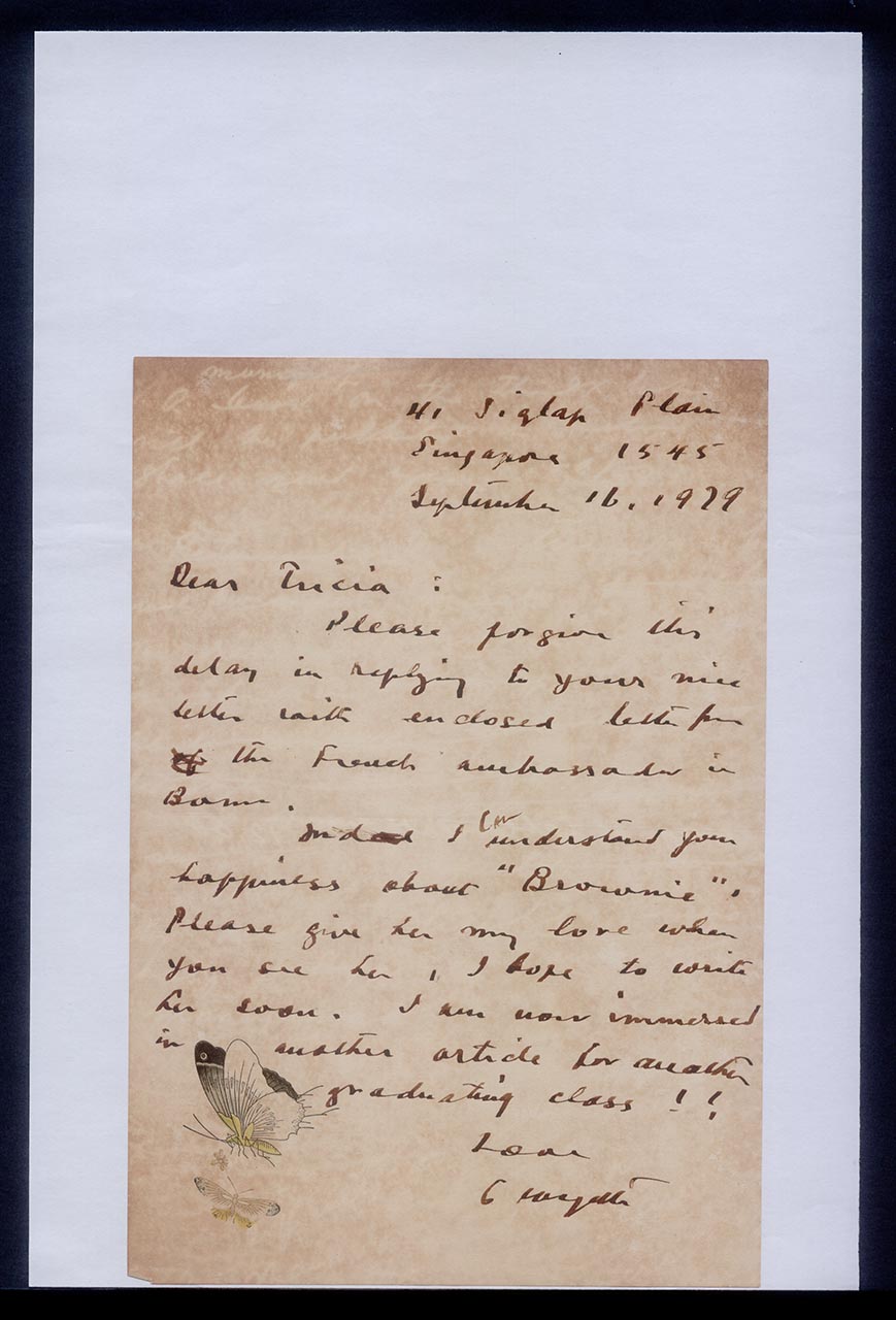 Letter from Georgette Chen to Tricia, 16 September 1979